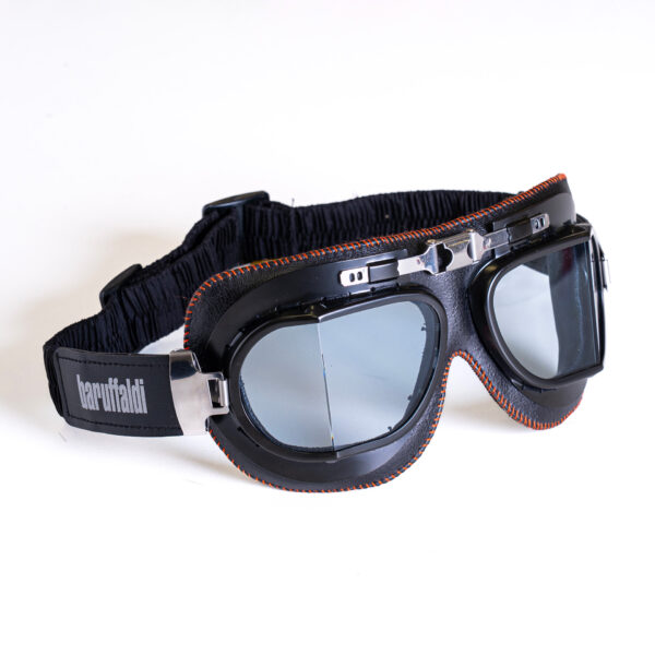 VINTACO BLACK LEATHER ORANGE STITCHING